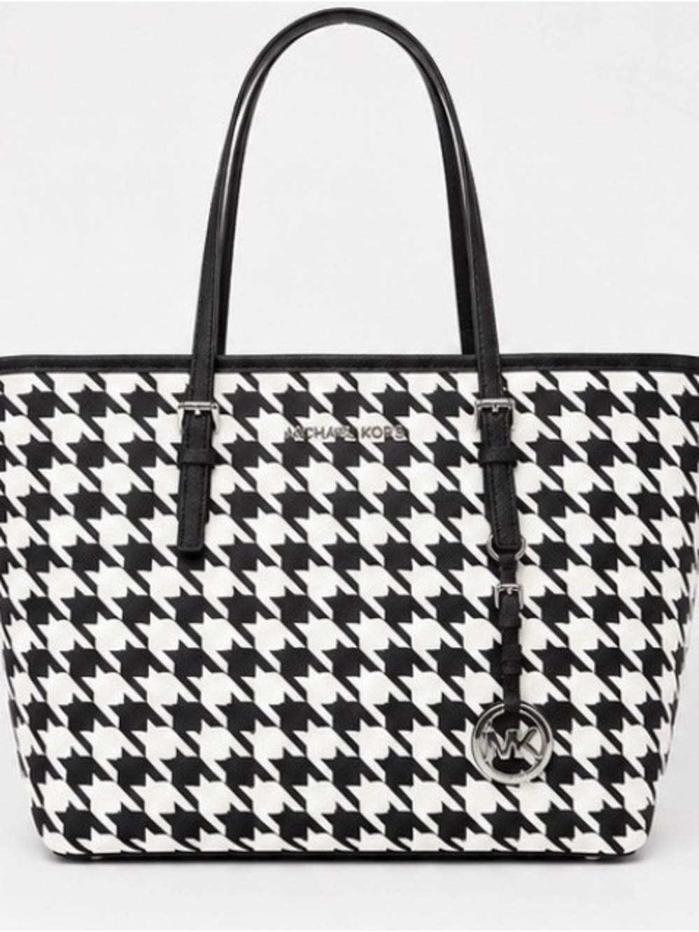 Michael Kors Black and White Houndstooth Tote